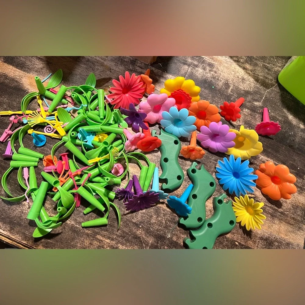 Stem Garden Play Set Kids Flower Stacking Toys Build A Garden